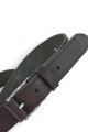Cinturón de cuero vacuno jeanero de 3.5cm Negro