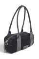 Cartera Baguette en cuero con gamuza Negro