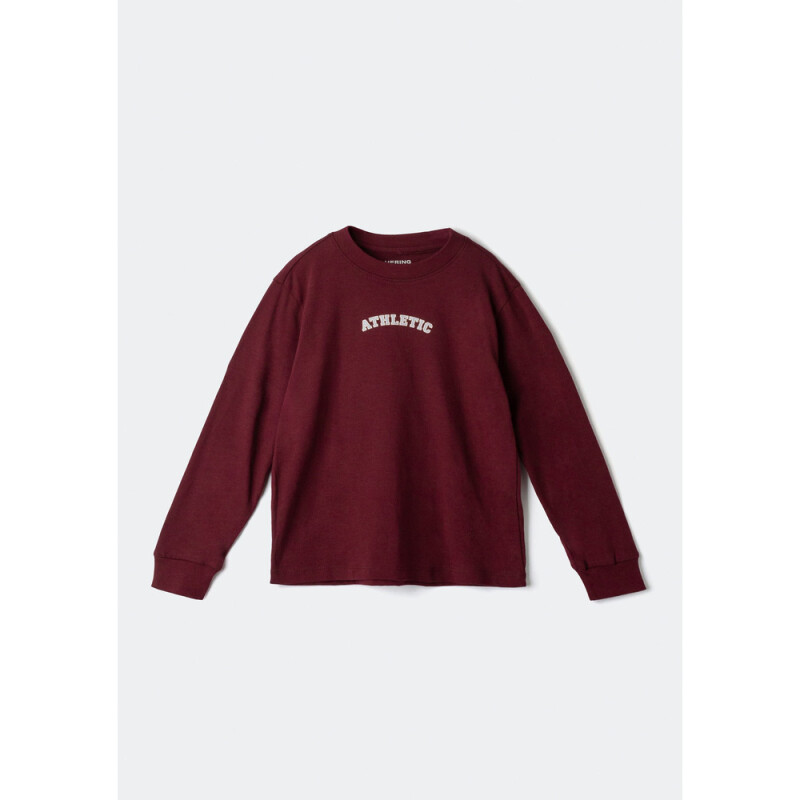 CAMISETA ML MASC VERMELHO ESCURO