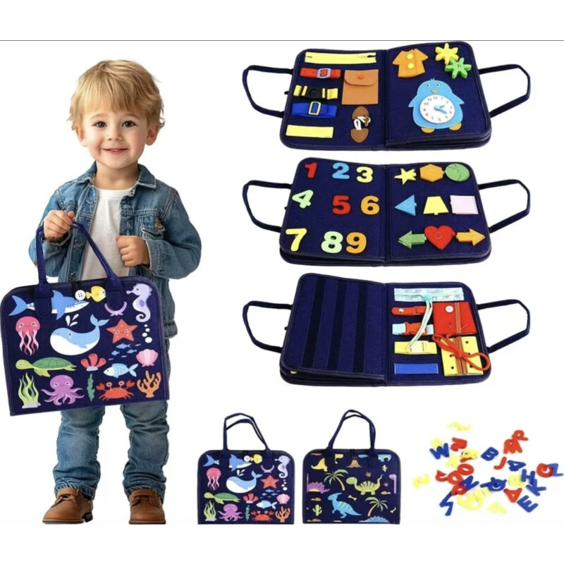 Valija De Tela Montessori Paginas con Actividades Oceano