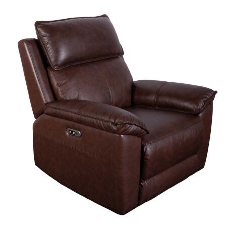 RECLINER ELÉCTRICO 1 CUERPO CUERO-Y-SIMIL-CUERO MARRON JOSHUA