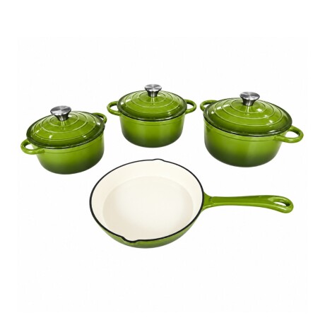 SET DE OLLAS DE HIERRO FUNDIDO FIRE KING 7PCS VERDE SET DE OLLAS DE HIERRO FUNDIDO FIRE KING 7PCS VERDE