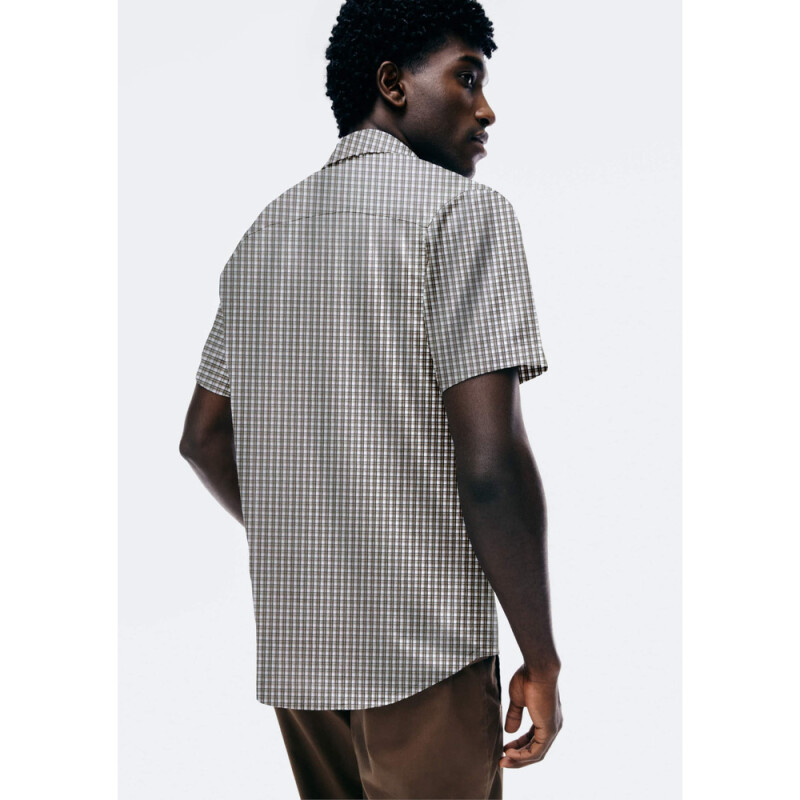 CAMISA MM MASC GRIS CLARO/NEGRO/NARANJA