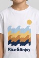 Remera m/c estampada Rise & Enjoy BLANCO