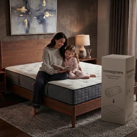 COLCHON TORONTO EN CAJA HÍBRIDO RESORTES PLAZA Y MEDIA