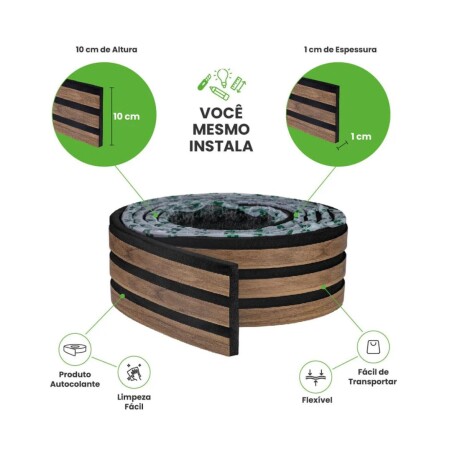 Revestimiento Autoadhesivo Ranurado Linea Urban Nogueira Intenso Revestimiento Autoadhesivo Ranurado Linea Urban Nogueira Intenso