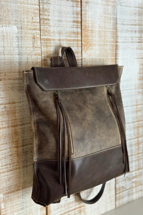 Mochila Zip Boxy Visón