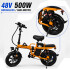 Bicicleta Eléctrica Sg04 Pl 16" 500w 100kg 35kmh NARANJA