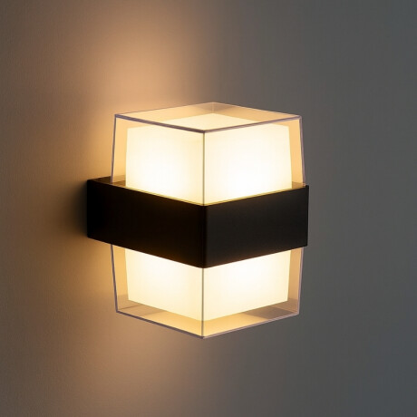 ARTEFACTO EXTEIOR MENFI PARA ADOSAR EN PARED BIDIRECCIONAL 10W Aplique Exterior LED Menfi Para Adosar Bidireccional 10W Negro