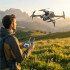 Drone Plegable T18p Con Control Remoto Con Pantalla Y Luces Led Rgb DRONE 2 CAMARAS 896-1