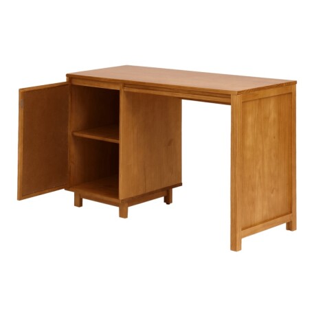ESCRITORIO DE MADERA MACIZA CON PUERTA DE RATÁN Y ESTANTE INTERIOR ESCRITORIO DE MADERA MACIZA CON PUERTA DE RATÁN Y ESTANTE INTERIOR