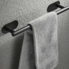 Toallero adhesivo para baño negro mate 40cm Toallero Adhesivo Para Baño Negro Mate 40cm