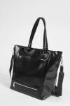 Shopper con cierres cuero vegano negro