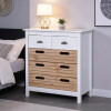 Cómoda Lumax 5 cajones madera y blanco Cómoda Lumax 5 cajones madera y blanco