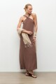 Maxi vestido halter chocolate
