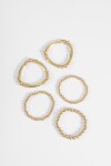 Set de 5 pulseras elásticas de cuentas dorado