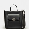 Shopper The Circle en cuero liso Negro