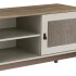 Rack Para Tv 50'' Rattan 2 Puertas 1 Estante 135 Cm Nórdico Blanco 1