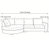 SOFA SHERLON 3 PUESTOS ROUND BEIGE 2PZS CD Unica