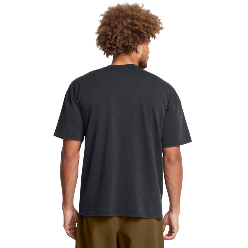 UA M HW OS LOGO WASH SS-GRN BLK-001