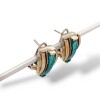 Caravanas Vintage-Plata y oro-Topacio azul-CA5050 conpiedra