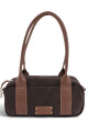 Cartera Baguette en cuero con gamuza Chocolate