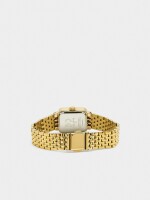 Reloj Cuadrado Con Pulsera De Acero Inoxidable dorado