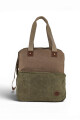 Bolso porta laptop de lona Marrón con Verde