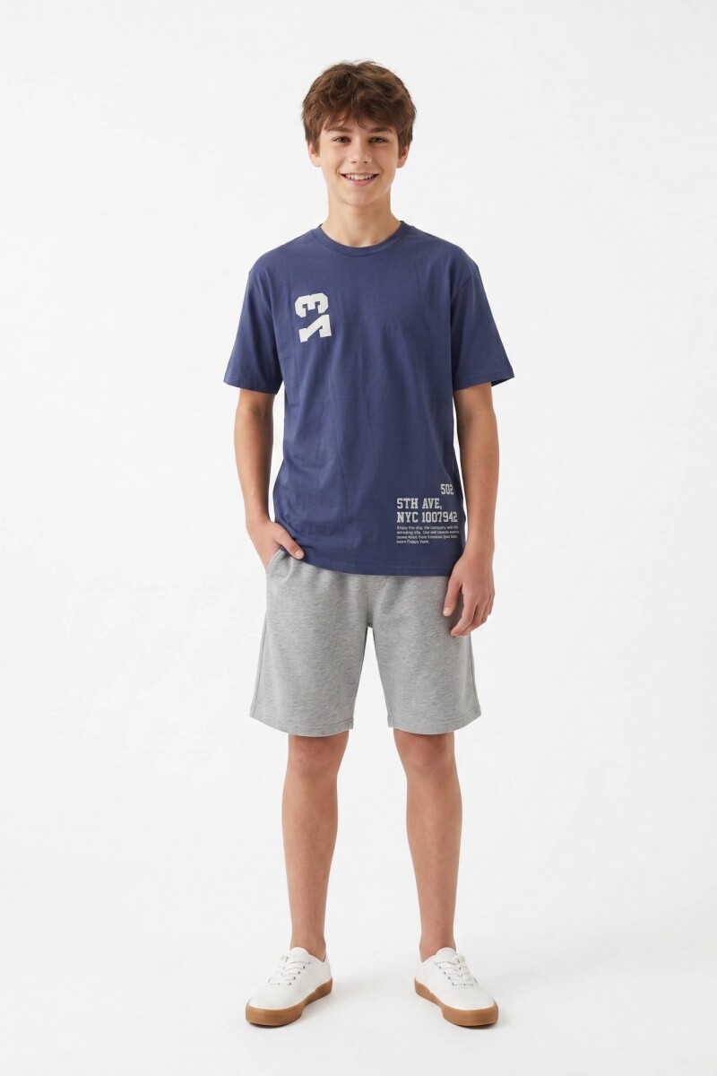 Remera m/c estampa NY AZUL MARINO