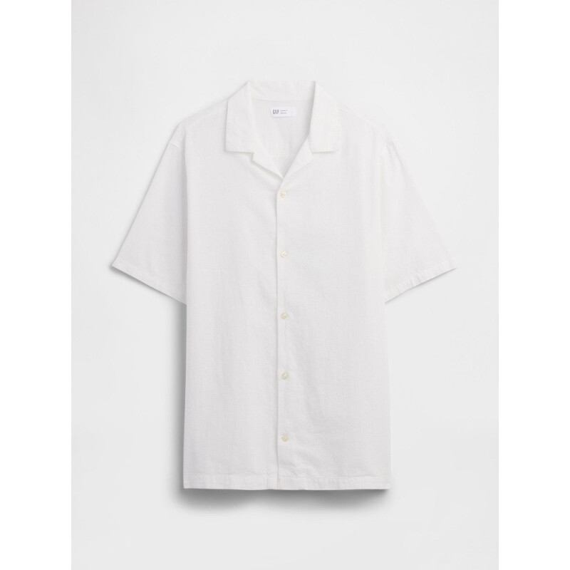 V-SS STANDARD LINEN COTTON RESORT COLLAR NEW OFF WHITE