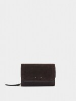Cartera Detalles De Piel Con Solapa marron