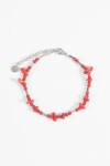 Pulsera piedra acero rojo