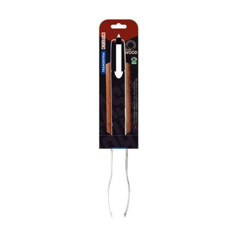 Pinza para Parrilla de Acero Inoxidable con Mango de Madera 47 cm Pinza para Parrilla de Acero Inoxidable con Mango de Madera 47 cm