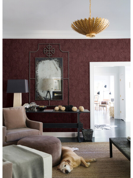 COLECCIÓN REVIVAL - SELWYN FLOCK BURGUNDY FLORAL - N/A
