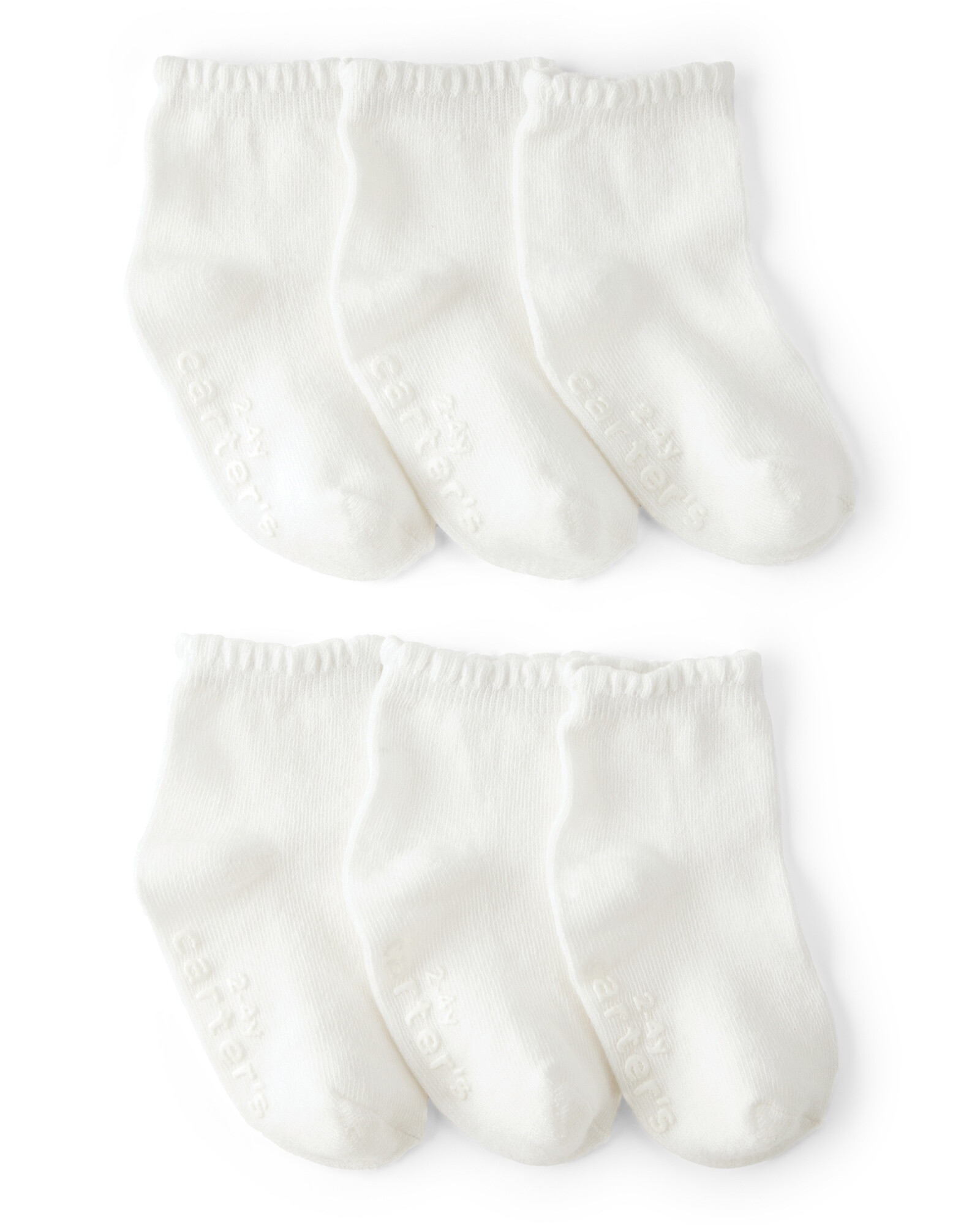 Pack seis pares de medias festoneadas. Talle 2/4T Sin color