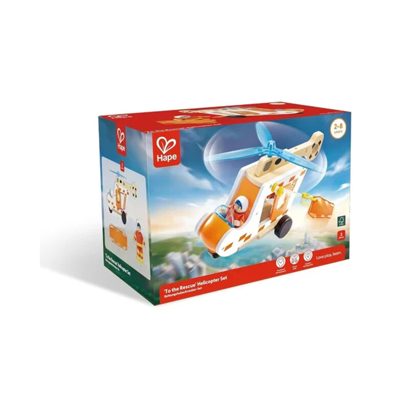 Helicóptero de rescate de madera Hape Helicóptero de rescate de madera Hape