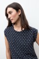 Blusa estampa Paisley azul marino