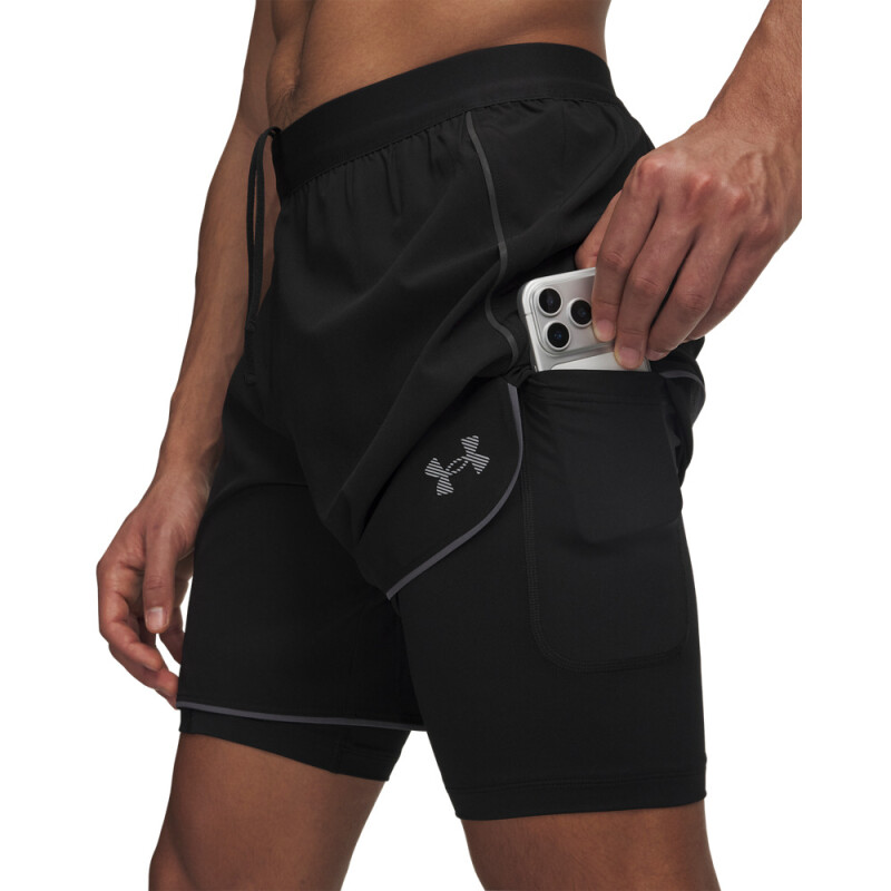 UA Velociti Pro 2-in-1 Short-GRY BLK-008