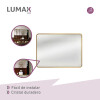 Espejo Horizontal Lumax Xindi Marco Rectangular 90 x 70cm Dorado
