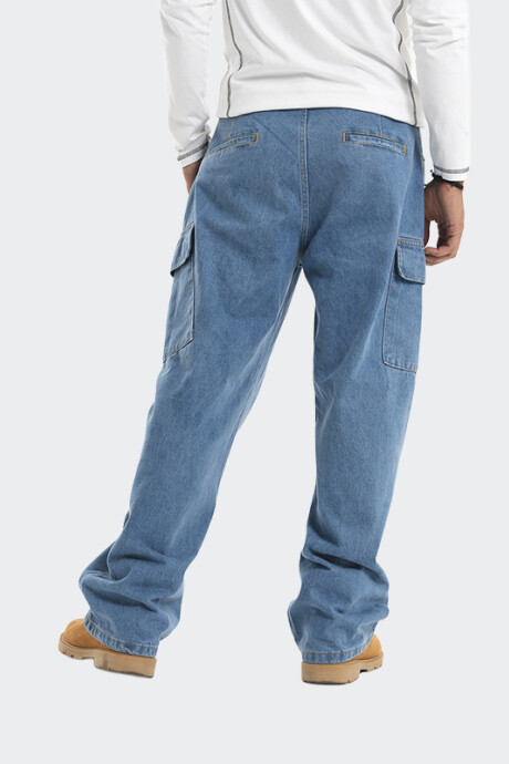 Pantalón Pulau Denim Cargo Azul