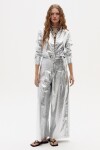 Pantalón Culotte en Lino Metalizado Silver