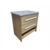Mueble de baño de pie Lucania Oak 80 cm con Bacha de Loza Mueble De Baño De Pie Lucania Oak 80 Cm Con Bacha De Loza