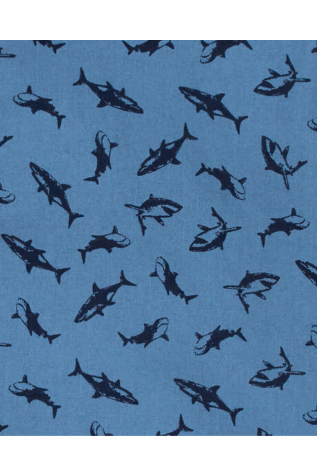 Camisa de algodón, manga corta diseño tiburones Sin color