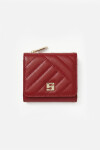 Billetera pespunte con cierre rojo