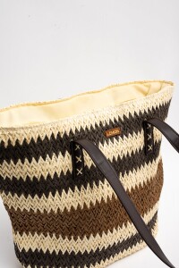 Bolso Trenzado Rayado Chocolate