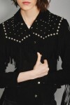 Camisa Bellota Studs Cuero Negro