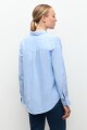 Camisa 100% Lino celeste melange