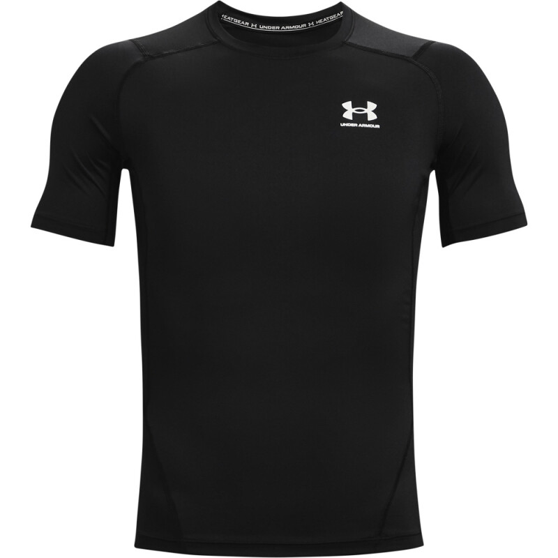 UA HG Armour Comp SS-WHT BLK-001