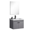 MUEBLE DE BAÑO 60 CM CON MESADA DE LOZA Y ESPEJO - GRIS MUEBLE DE BAÑO 60 CM CON MESADA DE LOZA Y ESPEJO - GRIS