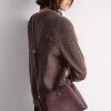 Bandolera Raix en efecto cuero liso Bordeaux